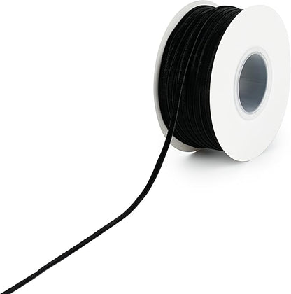 MAYREEL Black Velvet Ribbon 1/8 Inch Vintage Thin Ribbon for Wedding Invitations Gift Wrapping Party Favor Boxes Crafts 50 Yards
