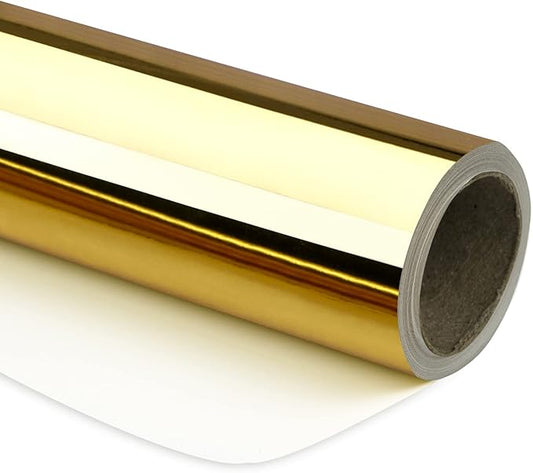 RUSPEPA Gold Metallic Wrapping Paper - Solid Color Paper Perfect for Wedding, Birthday, Christmas, Baby Shower - 17.5 Inches X 32.8 Feet