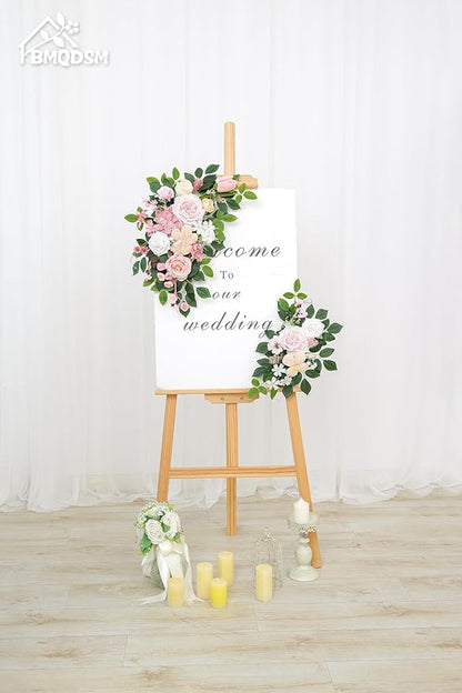 Pack of 2 Faux Flowers,Wedding Arch Flowers,Wisteria Hanging Flowers,Flower Garland Be Suited to Aisle Decorations for Wedding Ceremony(New Pink)