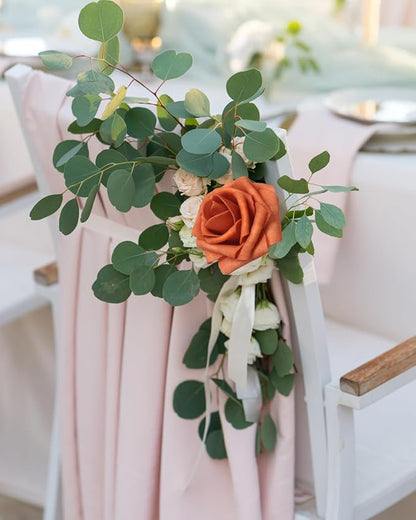 JOYLEX Artificial Flowers Realistic Roses, Real Looking Fake Roses with Stem for DIY Wedding Bouquets Centerpieces Bridal Shower Party Home Romantic Decorations (Burnt Orange, Regular 3" - 200pcs)