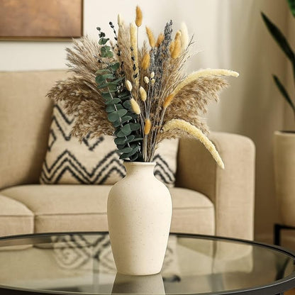 Musunny Dried Flowers Bouquet, 17" Dried Pampas Grass Decor Inc Lavender Eucalyptus DIY Floral Arrangements for Home Office Decoration,Wedding centerpieces
