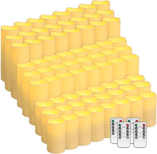 72-Pack LED Flameless Candles with Remote Control - Perfect for Home, Parties, and Special Occasions - Create a Magical Ambiance Effortlessly(Three Sizes)