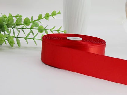 Red Double Faced Satin Ribbons 1-1/2 inch Flower Boutique Gift Wrapping Ribbon 1.5inch 50yards Fabric Silk Bow Ribbon for Valentine's Day & Mother's Day DIY Crafts Hair Headband-Sewing-Binding-Bow