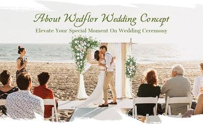 Wedding Arch Flowers with Drapes Kit (Pack of 5) - 2pcs Artificial Champagne Deluxe Swag with 3pcs Hanging Sheer Drapes for Wedding Ceremony Arbor Reception Backdrop Rose Floral Decoration