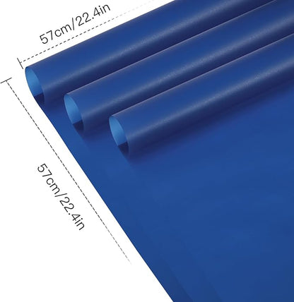 WRAPAHOLIC 20 Sheets Flower Wrapping Paper - 22.4 x 22.4 inch Pure Royal Blue Water-Resistant Floral Bouquet Wrapping Paper, Florist Supplies Packaging for Wedding Birthday Gift DIY