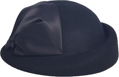 Women Wool Felt Ribbon French Fashion Vintage Millinery Beret Hats Top Cap Ladies Party Wedding Fedoras Chapeau