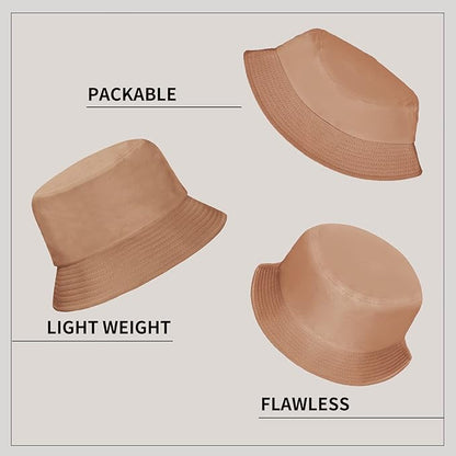 Rosoz 1 & 2 Pack Bucket Hat for Women Men Summer Travel Beach Sun Hat Outdoor Cap Unisex Bucket Hats