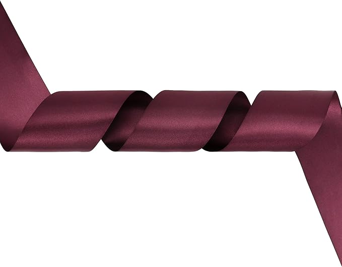 MEEDEE Burgundy Satin Ribbon Lux Double Faced Satin Ribbon 3 Inch Wide Christmas Ribbons by 10 Yards Burgundy Ribbons for Christmas Tree, Weddings, Flower Bouquet, Wreath Bow Making