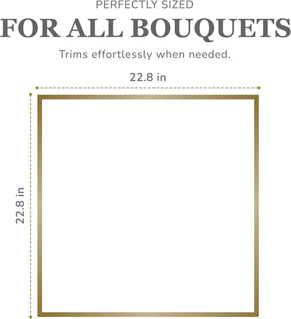 the florist Supply 20 Sheets Premium Flower Wrapping Paper | Waterproof Flower Wrapping Paper for Bouquets | Double Sided Floral Bouquet Sheets | DIY Gifts Borderline White/Gold