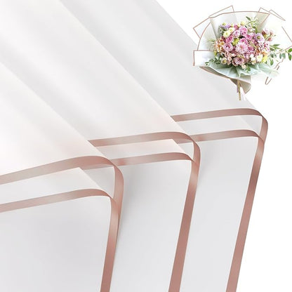 FUHITIM 20 Sheets Flower Wrapping Paper - Waterproof Floral Bouquet Wrapping Paper, Florist Supplies Packaging Paper for Wedding Birthday Gift DIY (Fog Color)