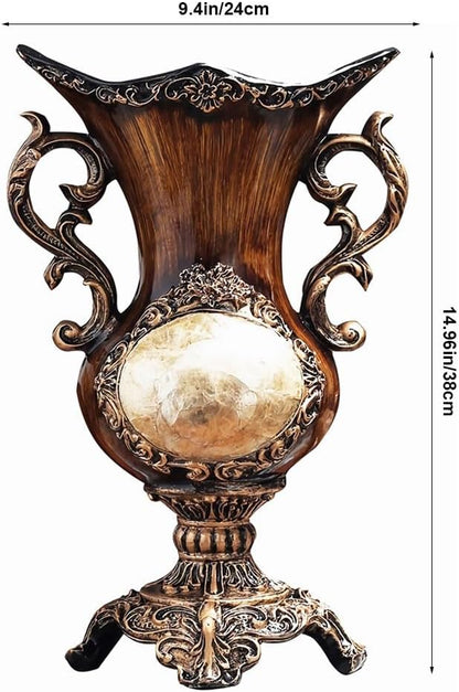 Elegant Large Vases Table Centerpiece for Kitchen Dining Living Room Home Decor, American Tall Big Resin Flowers Chinese Vases for Bedroom Decorations, Best Gift for Friends 14.96in ×9.4in