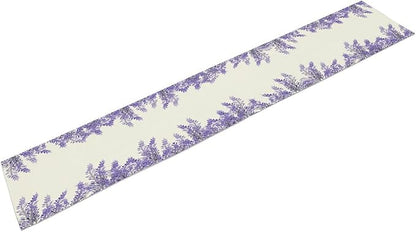 Purple Lavender Table Runner Vintage Watercolor Modern Kitchen Restaurant Decoration Suitable for Indoor and Outdoor Wedding Party Banquet Table Runner 13x108 Inch
