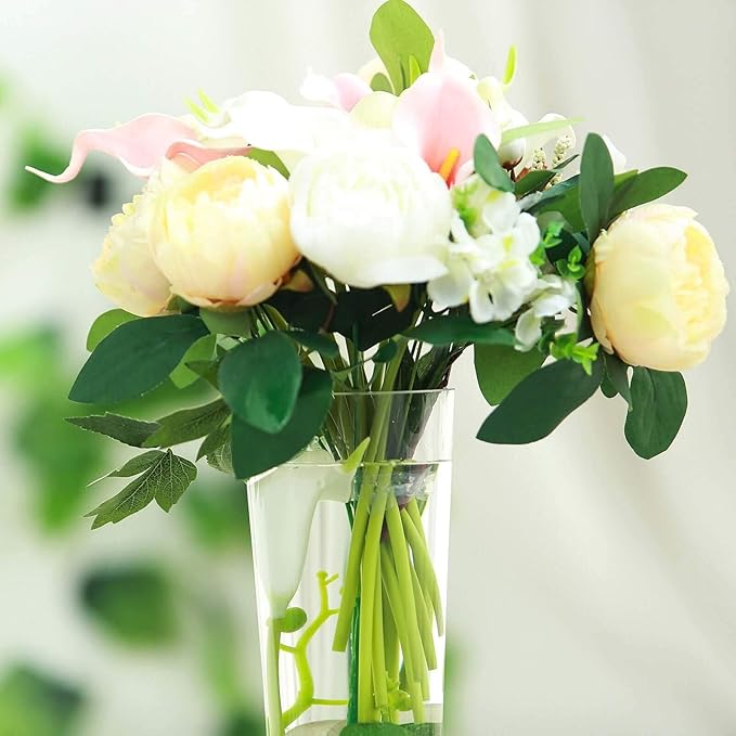 Efavormart 6pcs/Set 24" Tall Trumpet Heavy Duty Glass Centerpiece Vase for Wedding Party Banquet Events Centerpiece Decoration