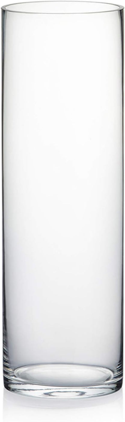 WGV Cylinder Vase, Diameter 5", Height 16", Clear Glass Floral Planter Container, Tall Centerpiece Arrangement for Wedding Party Event Home Office Decor, 1 Piece