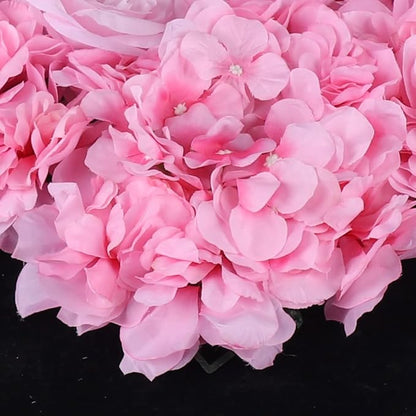 LOYALHEARTDY 15 Pack Artificial Flower Wall Panels 24" x 16" Pink&White Faux Hydrangea and Rose Artificial Flower Backdrop Panels for Wedding Party Event Flower Wall Decor