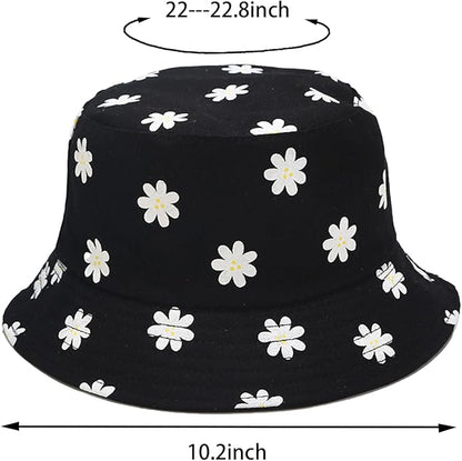 Bucket Hat for Women Men, Cotton Reversible Double Side Wear Sun Hats Beach Fisherman Hat