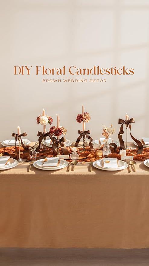 Ling's moment Fall Artificial Flowers 25Pcs Amber Roses Decor w/Stems,3" Real Touch DIY Foam Floral for Wedding Bouquet/Centerpieces, Outdoors Party Backdrop, Room/Table, and Garden/Pot Decorations