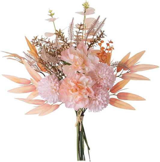 KIRIFLY Artificial Fake Flowers Plants Silk Flower Arrangements Wedding Bouquets Decorations Plastic Floral Table Centerpieces for Home Kitchen Garden Party Décor (Light Pink)