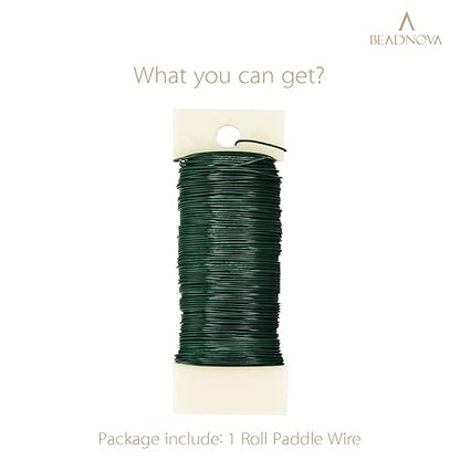 BEADNOVA Floral Wire 38 Yards 22 Gauge Paddle Wire for Wreath Making Craft Florist Floral Flower Arrangements Garland