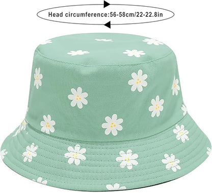 Malaxlx Unisex Bucket Hat Beach Sun Hat Aesthetic Fishing Hat for Men Women Teens, Reversible Double-Side-Wear