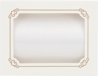 MEEDEE White Satin 3 Inch Ribbon Lux Double Faced Satin Ribbon by 10 Yards Extra Wide Silk Ribbons White Fabric Ribbons for Christmas Tree, Crafts, Weddings Decor