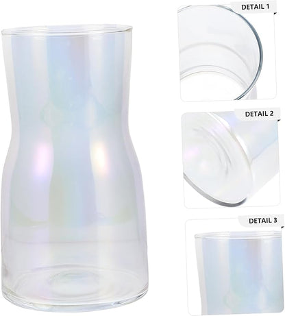 Alipis Transparent Iridescent Glass Vase for Hydroponic Flower Arrangements DIY Decorative Floral Holder for Home Office and Exhibition Display Odorless Material