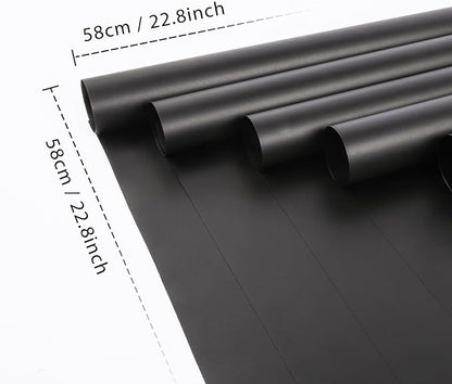 NESCCI 20 Sheet Flower Wrapping Paper - Waterproof Floral Bouquet Wrapping Paper, Florist Supplies Packaging Paper for Wedding Birthday Gift DIY (Black)