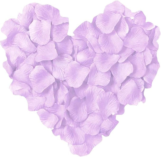 LZXD 1000 Pieces Light Purple Artificial Silk Rose Petals Flower Decoration Wedding Party Color Light Purple
