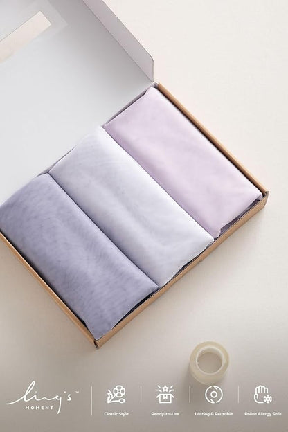 Ling's Moment Wedding Arch Draping Fabric 3 Panels 20Ft Chiffon Fabric,Sheer Draping Fabic for Wedding Arrangement Ceremony Reception Backdrop Party Swag Home Decor (Sage Purple & Provence)