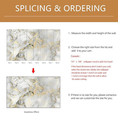 Abstract Marble Background Wall Mural Wallpaper Peel and Stick for Living Room Office 157"x108"