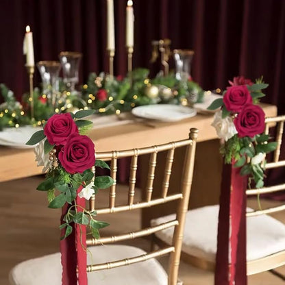 20pcs Red Roses Artificial Flowers 3.15'' Big Fake Roses Silk Flowers Bulk Realistic Faux Roses with Stems for DIY Wedding Centerpieces Table Home Party Decor Bridal Floral Arrangements (Red)