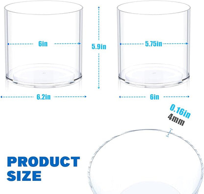 JYPS Flower Clear Vase Centerpiece for Home 1-Set of 2 Sizes, Wedding Party, Plastic Clear Cylinder Wide Vase for Flowers, Decorative Wide Mouth Vase for Decor, Centerpieces, Large Clear Container