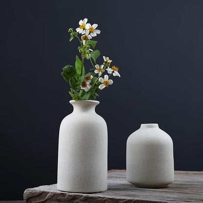 Ceramic Vase,Small Vases for Decor,Set 3 Modern Boho Vases for Flower Pampas,Fit for Living Room Desk Shelf Decor (White)