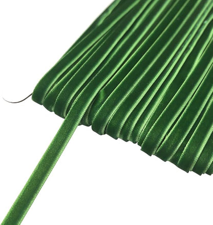 Chenkou Craft Christmas Green 25 Yards 1/4" Velvet Ribbon Lots Bulk (Green, 1/4"(6mm))