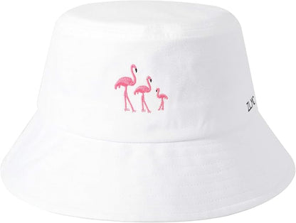 ZLYC Unisex Fashion Embroidered Bucket Hat Summer Fisherman Cap for Men Women
