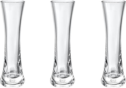 KLIFA- Small Acrylic Round Bud Vase, Shatterproof, High Transparency, Plastic Single Stem Vase, Clear, Hight 7.52 inch, 3 pc