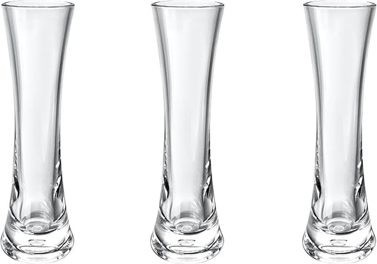 KLIFA- Small Acrylic Round Bud Vase, Shatterproof, High Transparency, Plastic Single Stem Vase, Clear, Hight 7.52 inch, 3 pc