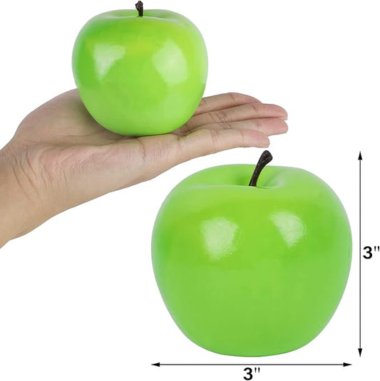 Fake Fruit Artificial Apples, Set of 12 Decorative Fruit Lifelike Faux Apples Realistic Fruits Apple Decorations for Kitchen, Realistic Fake Fruits Party Props Home Decor