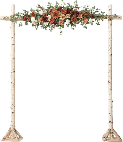 Ling's moment Wedding Arch Flowers - 6.5FT Floral Garland for Ceremony Arbor Backdrop Decoration - Artificial Rose Floral Swag for Sweetheart Table Birthday Party, Baby Shower, Terracotta Orange