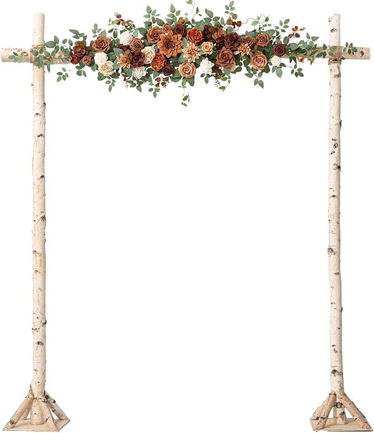 Ling's moment Wedding Arch Flowers - 6.5FT Floral Garland for Ceremony Arbor Backdrop Decoration - Artificial Rose Floral Swag for Sweetheart Table Birthday Party, Baby Shower, Terracotta Orange