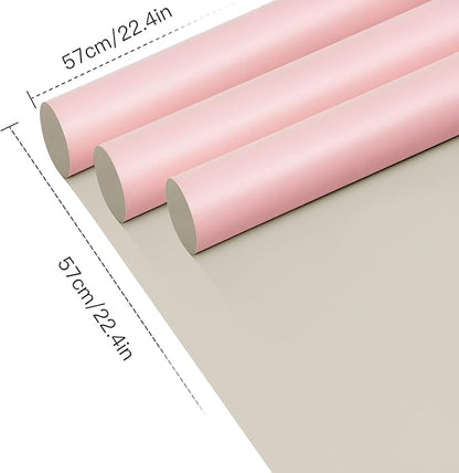 WRAPAHOLIC 20 Sheets Flower Wrapping Paper - 22.4 x 22.4 inch Pink Color Water-Resistant Floral Bouquet Wrapping Paper, Florist Supplies Packaging for Wedding Birthday Gift DIY