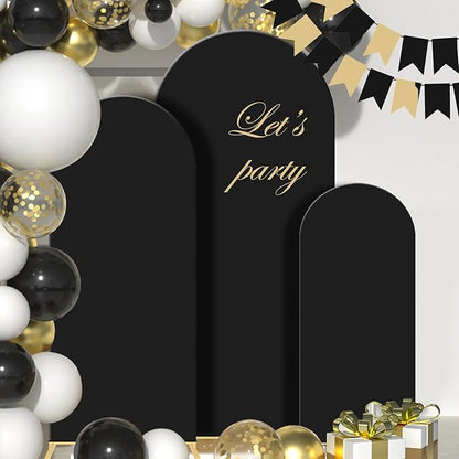 Wedding Arch Backdrop Stand Set of 3, (4, 5, 6) Metal Arch Backdrop Stand with Wedding Arch Cover, Wedding Balloon Arch Backdrop Stand for Birthday, Baby Shower, Anniversary