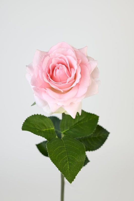 Real Touch Artificial Roses 6pcs, Floyd Roses,17.3”Faux Silk Roses Bouquet for Home Decor, Wedding Centerpieces, Romantic Gifts & Party Arrangements, Fuchsia Realistic Flowers (Light Pink)