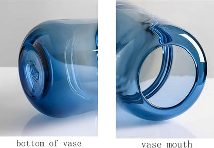 Modern Minimalist vase, Crystal Glass vase, Flower vase, Dried Flower vase(Blue)