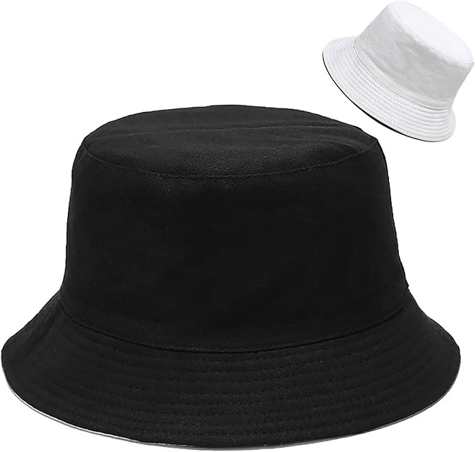 Malaxlx Unisex Bucket Hat Beach Sun Hat Aesthetic Fishing Hat for Men Women Teens, Reversible Double-Side-Wear