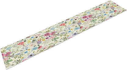 Floral Table Runner Watercolor Peony Rose Flower Kitchen Table Decoration for Indoor and Outdoor Wedding Party 13x60 Inch