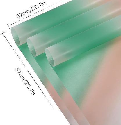 WRAPAHOLIC 20 Sheets Flower Wrapping Paper - 22.4 x 22.4 inch Cyan Gradient Color Water-Resistant Floral Bouquet Wrapping Paper, Florist Supplies Packaging for Wedding Birthday Gift DIY