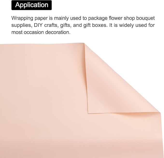 MECCANIXITY Pearlescent Film Flower Wrapping Paper 22.8x22.8 Inch Waterproof for DIY Crafts, Gift/Gift Box Packaging Cream Pink Pack of 20