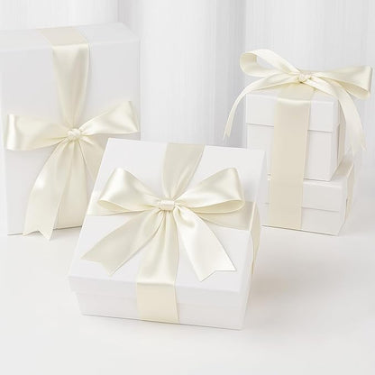KINGLAKE Pearl Ivory Satin Ribbon – 1 1/2'' x 100 Yards Polyester Ivory Ribbon for Gift Wrapping, Wedding, Party Decoration, DIY Crafts, Floral Bouquets and Wreath Bows
