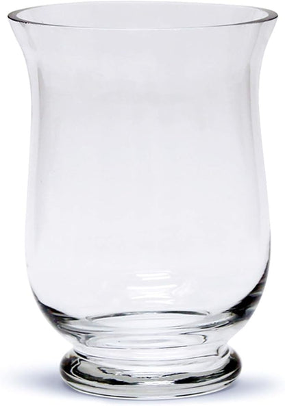 WGV Unique Bouquet Vase, 5.5" W, 8" H, Clear Short Hurricane Glass Candle Holder, Floral Planter Terrarium, Home Wedding Event Decor, 1 Piece (VHV0808)